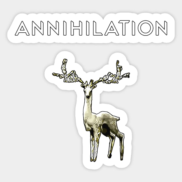 Annihilation deer Sticker by bernatc